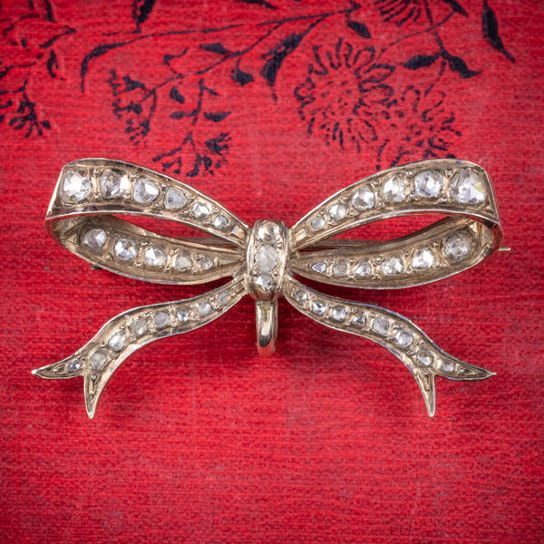 ANTIQUE EDWARDIAN SILVER PASTE BOW BROOCH AND CLIP SET CIRCA 1910 – Antique  Jewellery Online