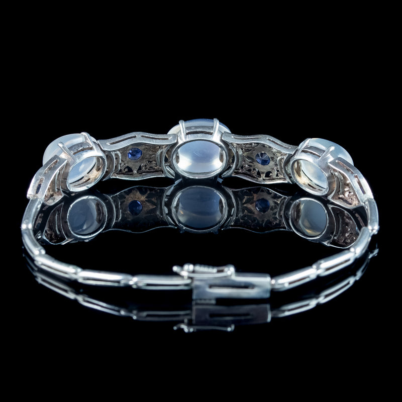 Art Deco Moonstone Sapphire Bracelet | 