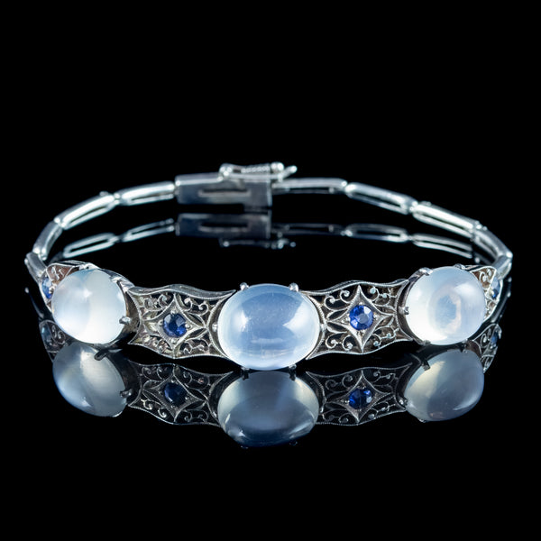 Art Deco Moonstone Sapphire Bracelet | 