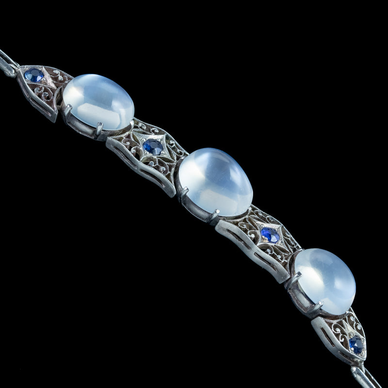 Art Deco Moonstone Sapphire Bracelet | 