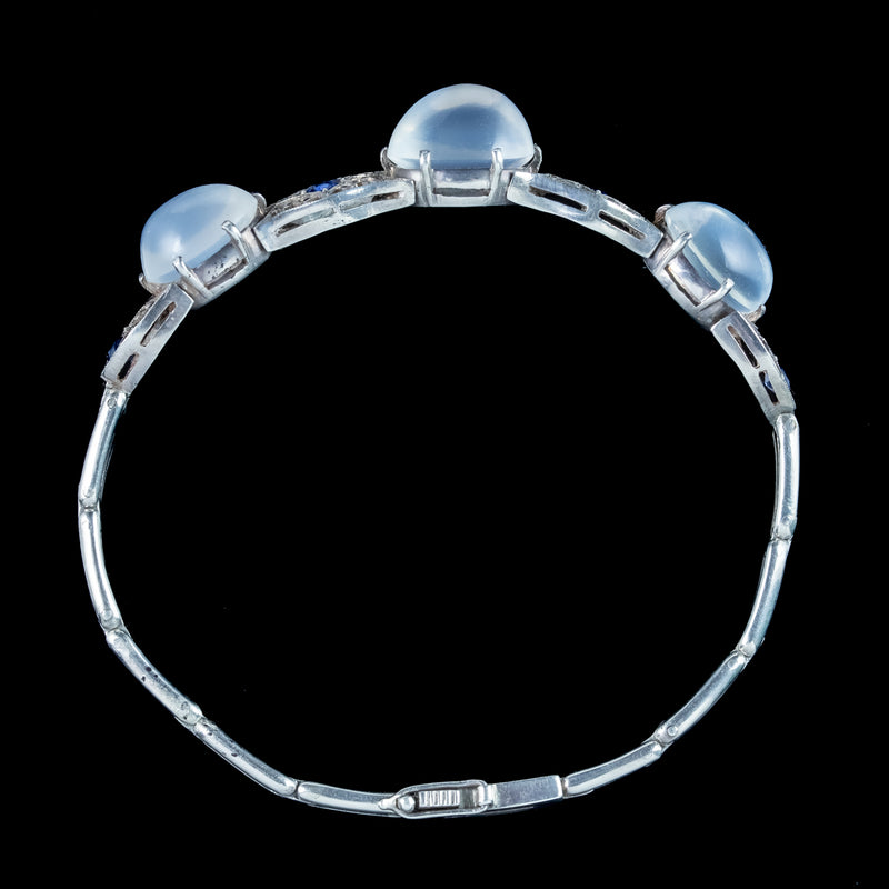 Art Deco Moonstone Sapphire Bracelet | 