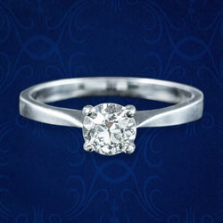 Antique Edwardian Diamond Solitaire Ring 0.75ct Diamond 