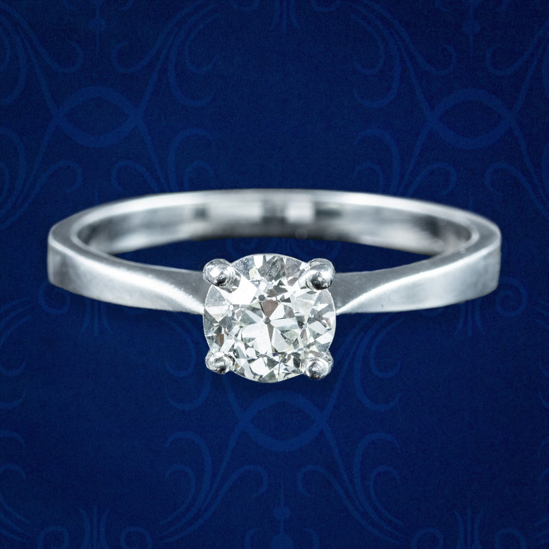 Antique Edwardian Diamond Solitaire Ring 0.75ct Diamond 