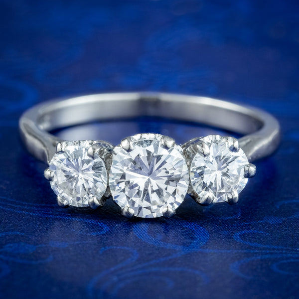 Antique Edwardian Diamond Trilogy Ring 2ct Total