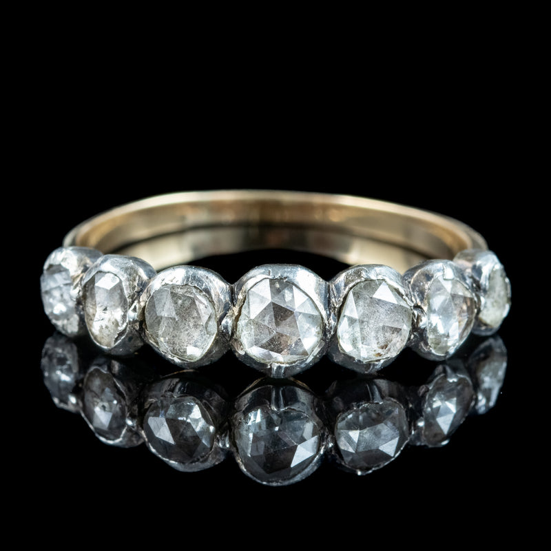 Antique Georgian Diamond Half Eternity Ring 0.85ct Total