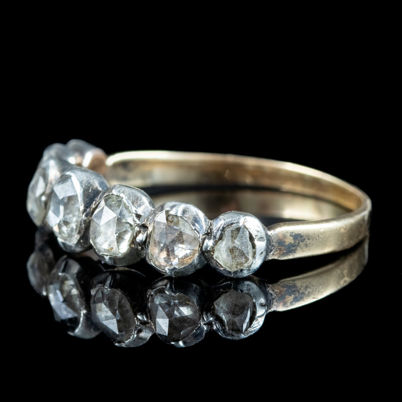 Antique Georgian Diamond Half Eternity Ring 0.85ct Total