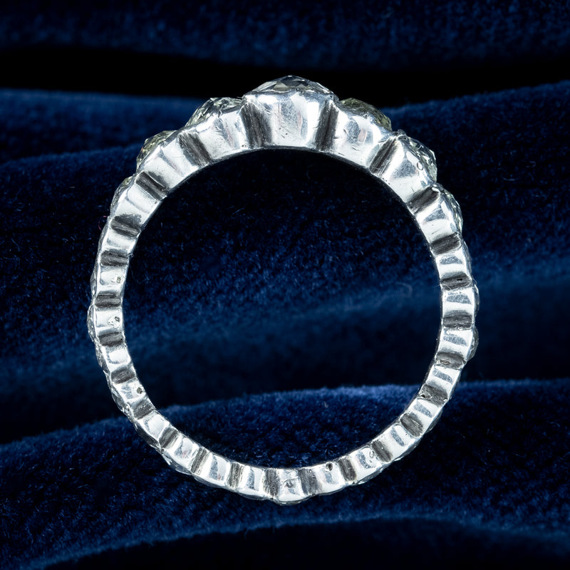 Antique Georgian Rose Cut Diamond Eternity Ring 2.2ct Total