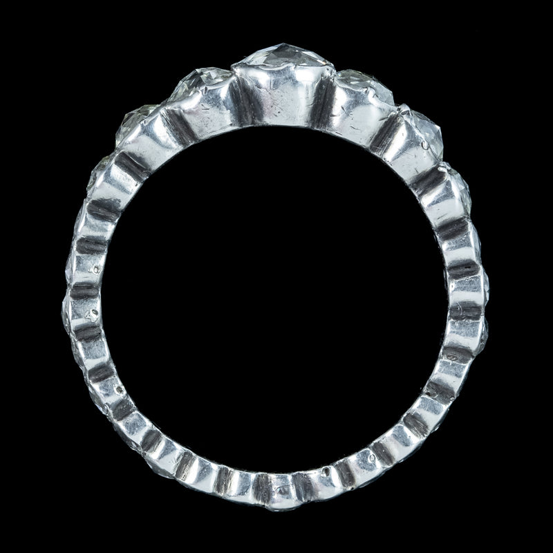 Antique Georgian Rose Cut Diamond Eternity Ring 2.2ct Total