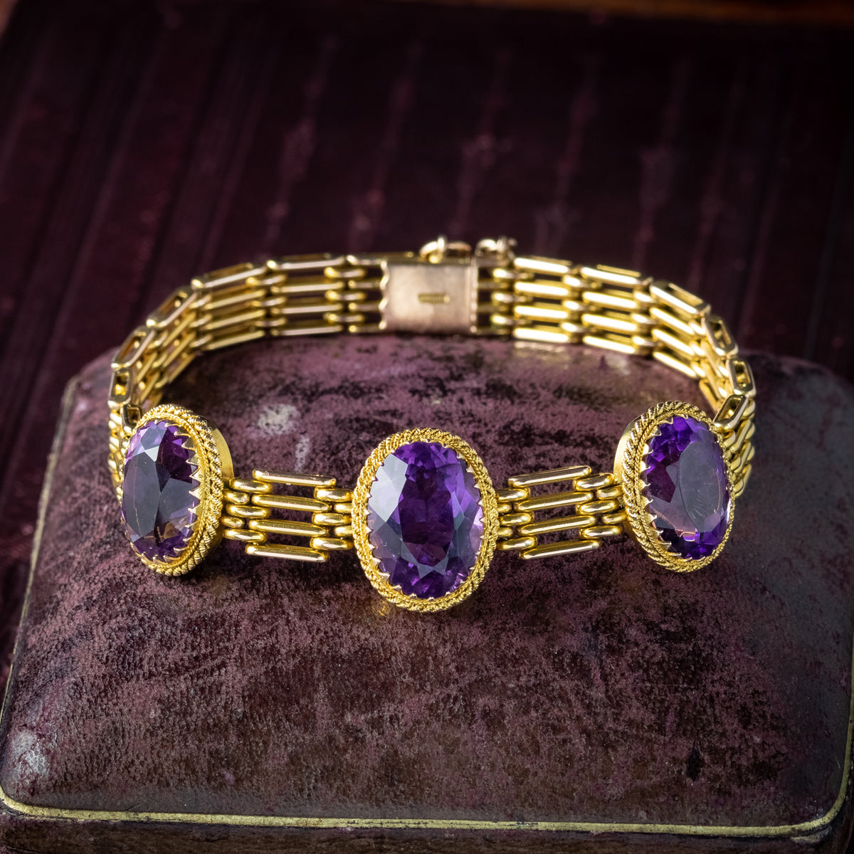 SALE Fancy Amethyst Crystal and Gold orders Bracelet