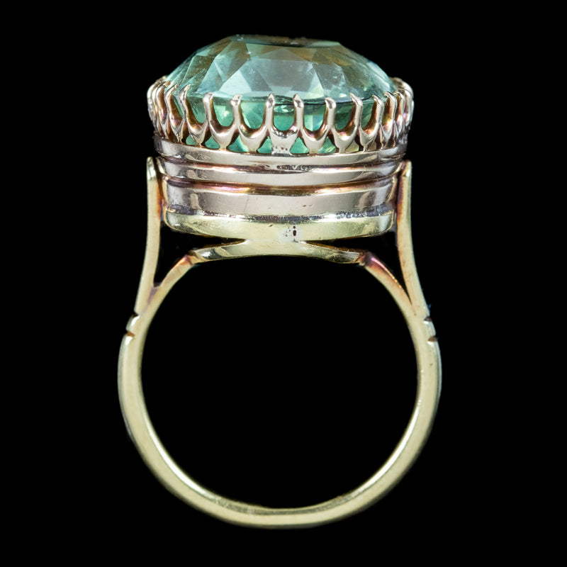 Antique Victorian Green Aquamarine Ring 17ct Aqua 