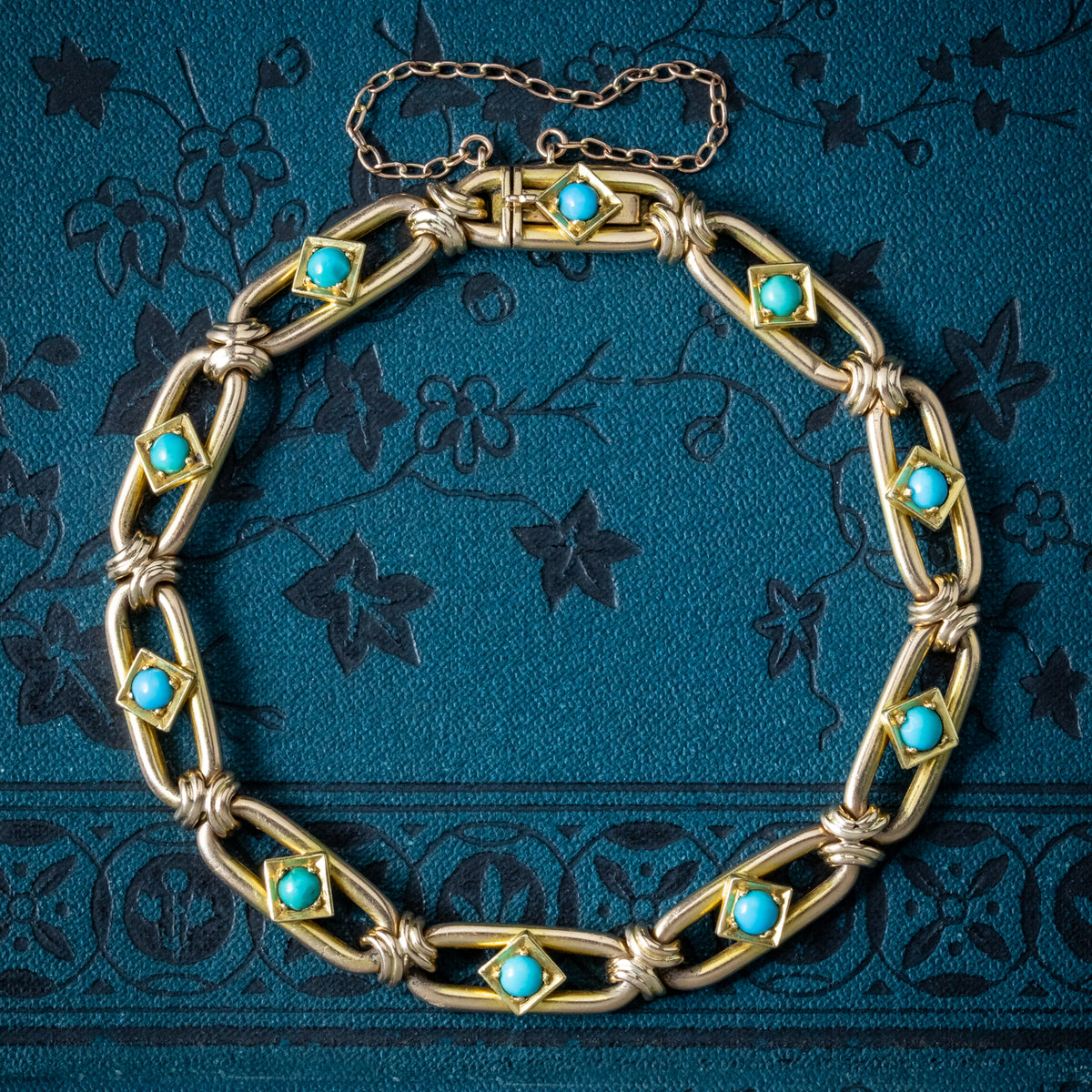 Victorian cheapest Revival Vintage Bracelet Pearls Turquoise Goldtone