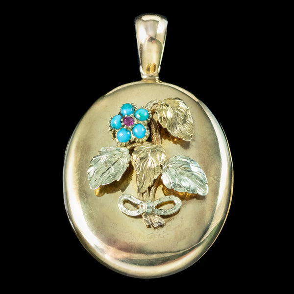 Victorian Turquoise Forget Me Not Locket 