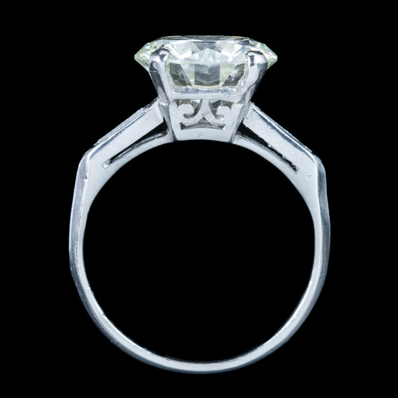 Art Deco Diamond Solitaire Ring 4.61ct Total 