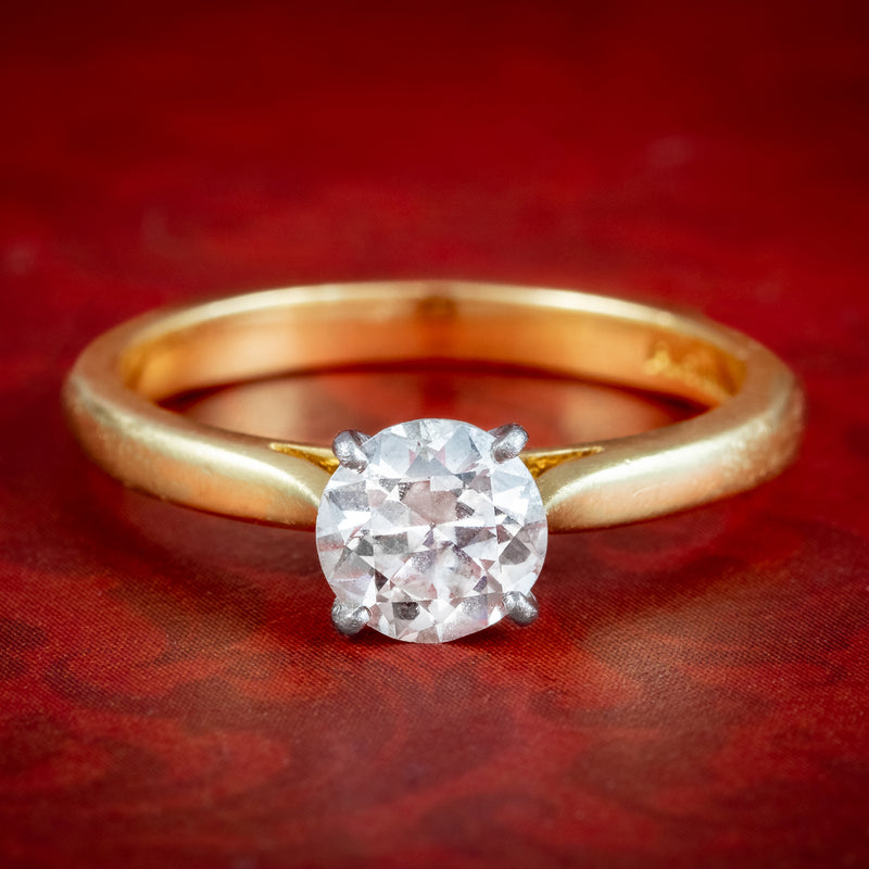 Edwardian Style Diamond Solitaire Ring 1.1ct Diamond