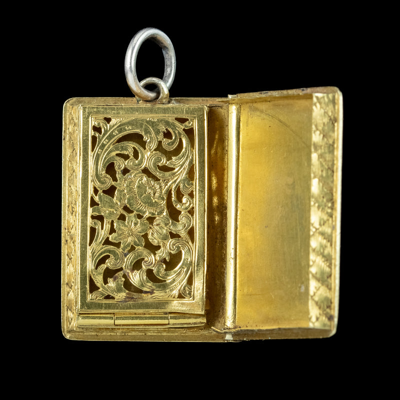 Antique Georgian Turquoise Vinaigrette Book Locket 18ct Gold 