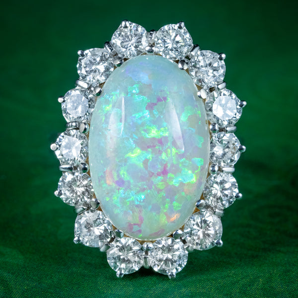 Opal Diamond Cocktail Ring 10ct Opal 