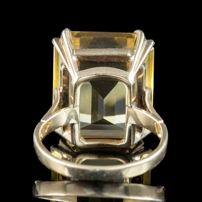 Vintage Citrine Cocktail Ring 13ct Citrine 