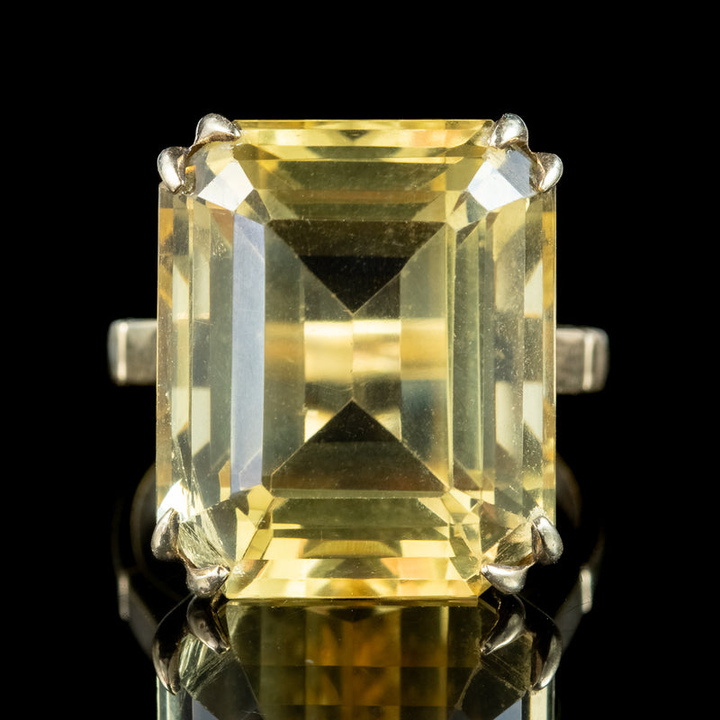 Vintage Citrine Cocktail Ring 13ct Citrine 