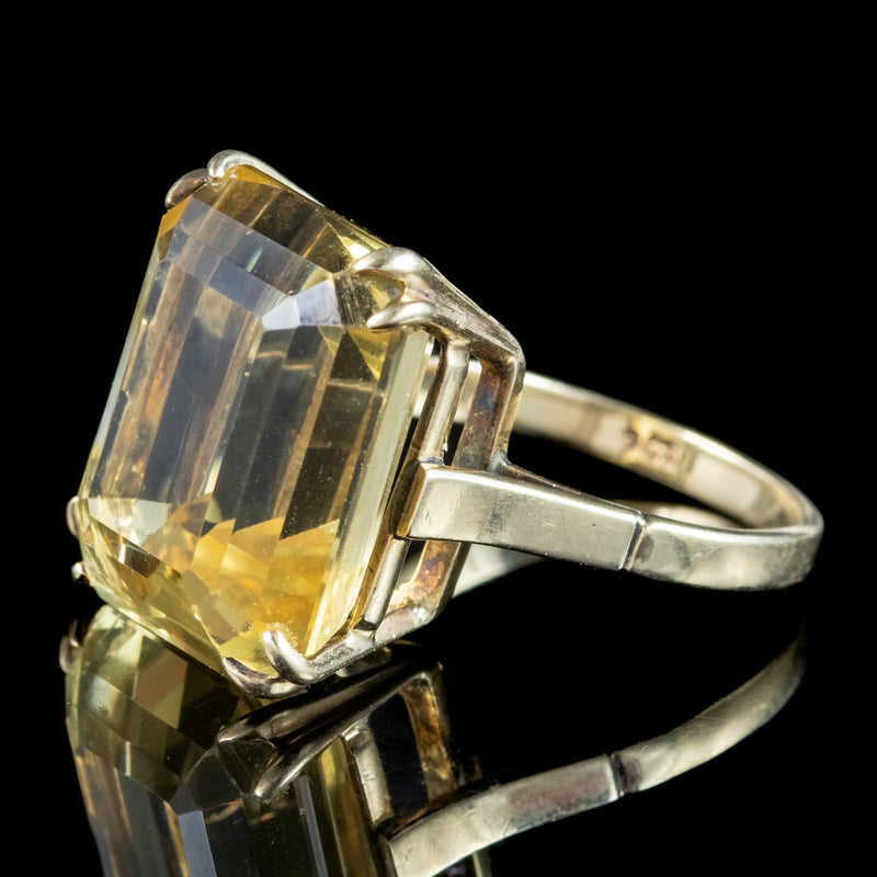 Vintage Citrine Cocktail Ring 13ct Citrine 