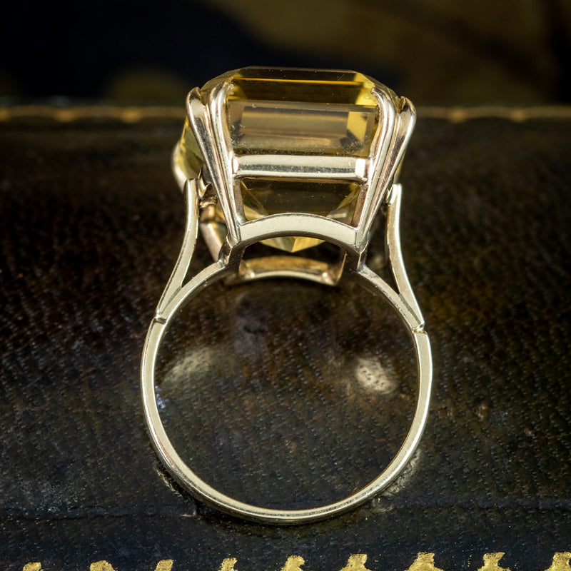 Vintage Citrine Cocktail Ring 13ct Citrine 