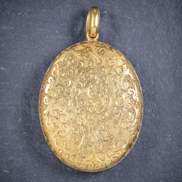 Antique Victorian Large Solid 18ct Gold Engraved Locket Circa 1880 ...
