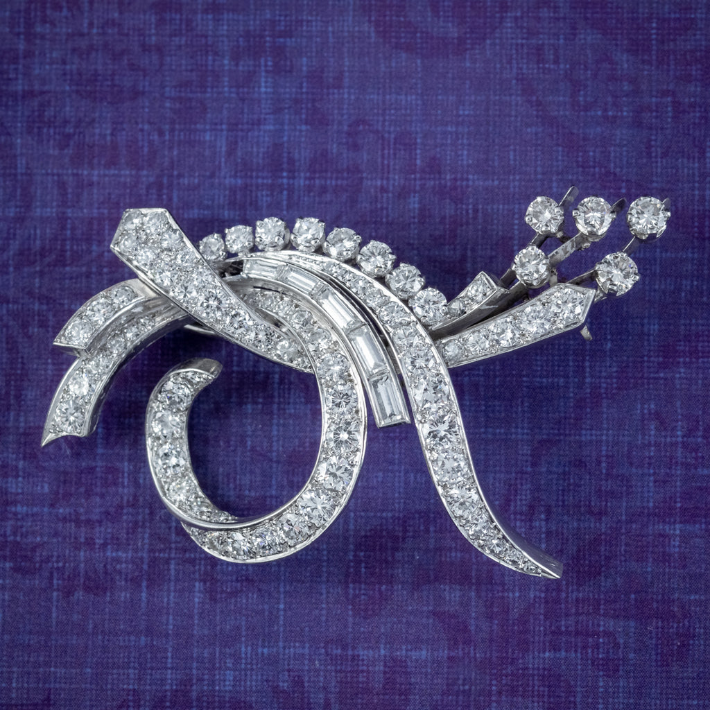 Antique Edwardian Diamond Pearl Brooch 5ct Of Diamond – Antique Jewellery  Online