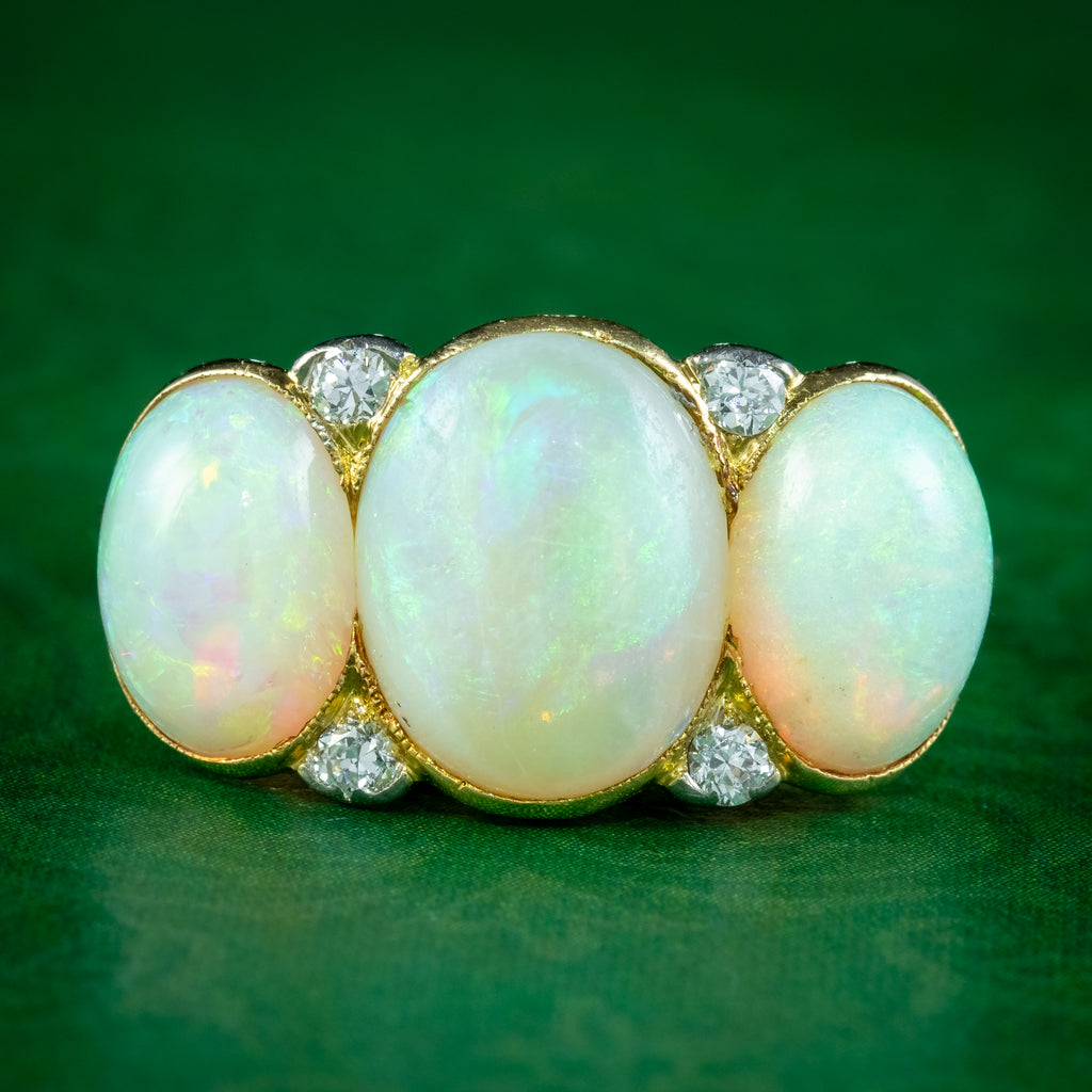 Buy Antique opal and diamond ring made in 1909. - Kalmar Antiques