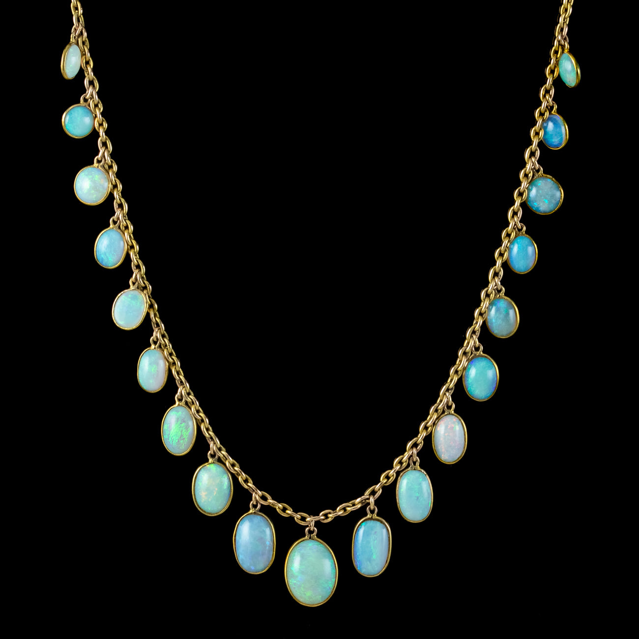 Antique Victorian Opal Necklace 9ct Gold With Box – Antique Jewellery ...