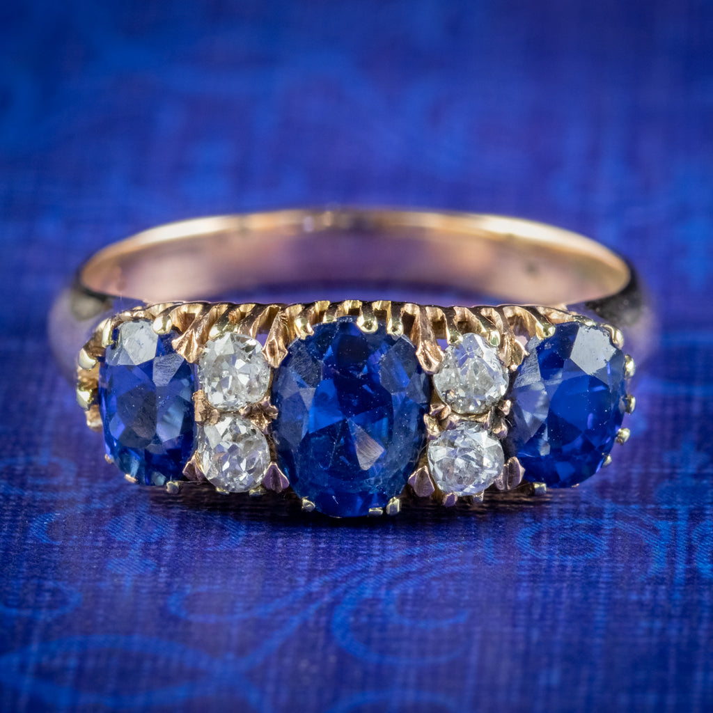 Victorian sapphire and diamond shop ring