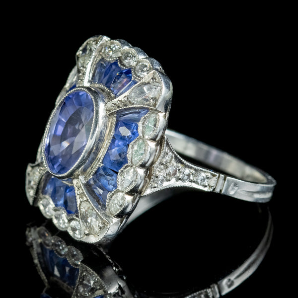 ART DECO FRENCH SAPPHIRE DIAMOND RING 3CT OF SAPPHIRE CIRCA 1920 ...