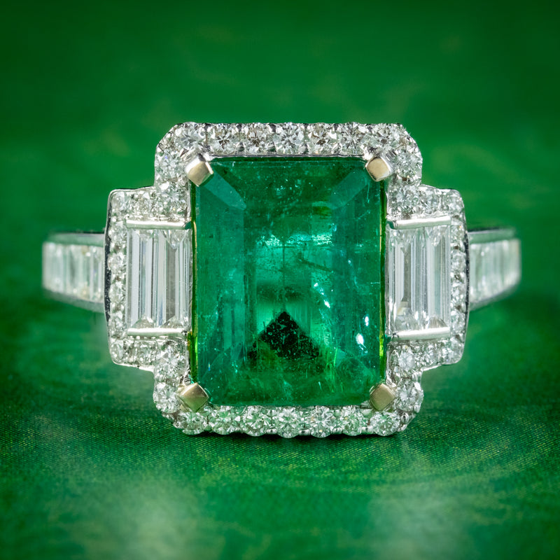 Emerald cut 5 carat engagement ring