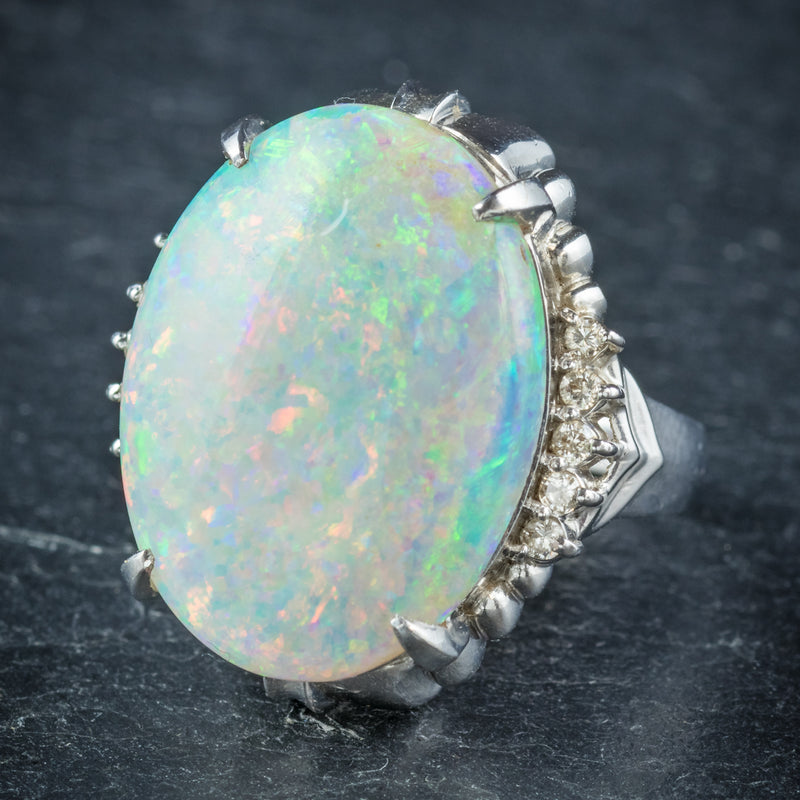 Opal Ring Platinum 10.84ct Opal – Antique Jewellery Online