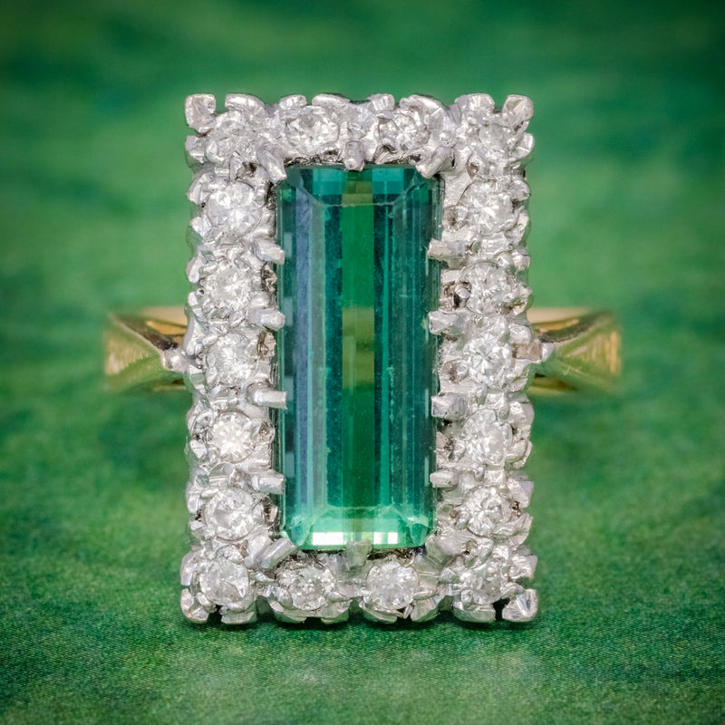 Vintage Tourmaline and Diamond Ring 14k c. 1950 – Bavier Brook Antique  Jewelry