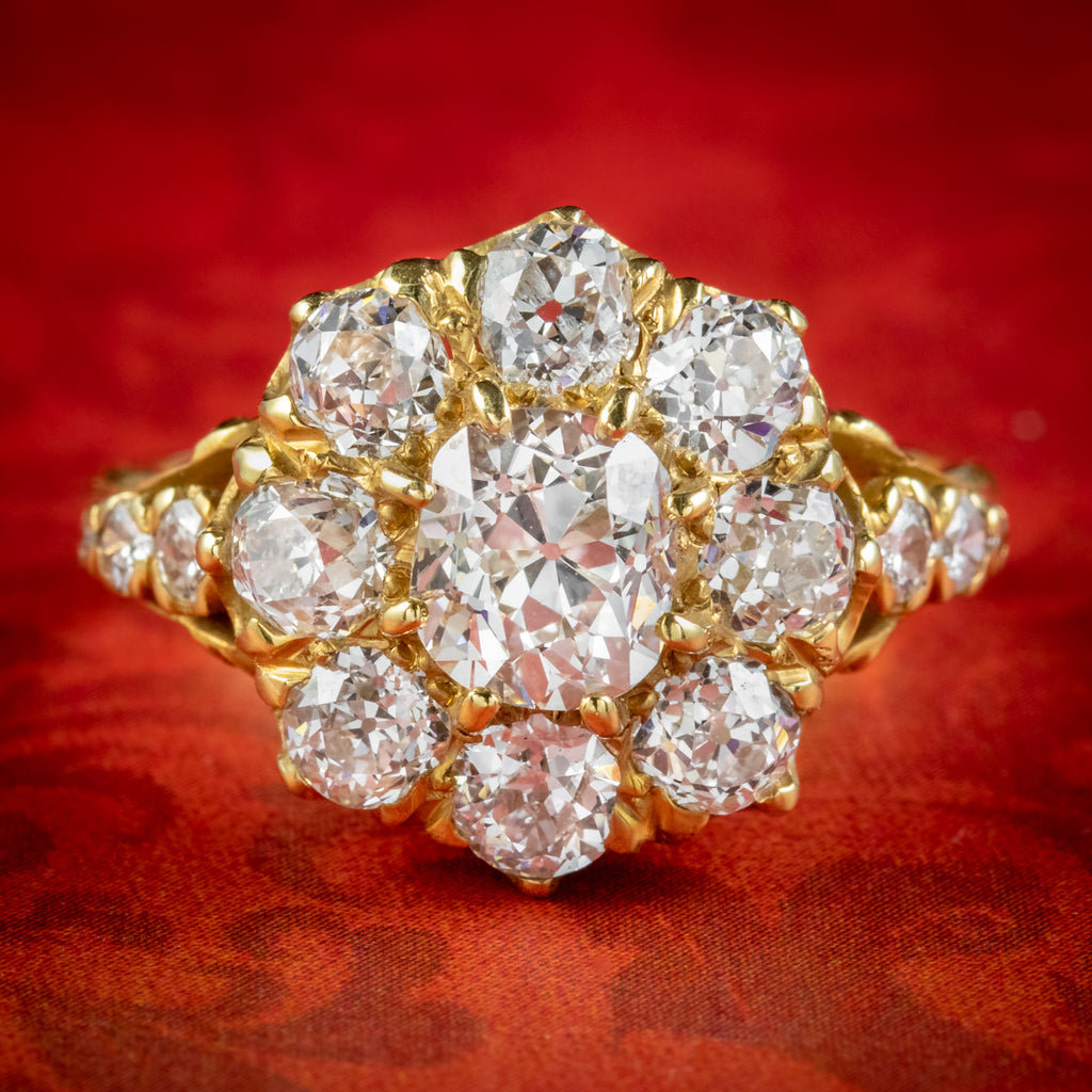 Victorian cluster hot sale engagement rings