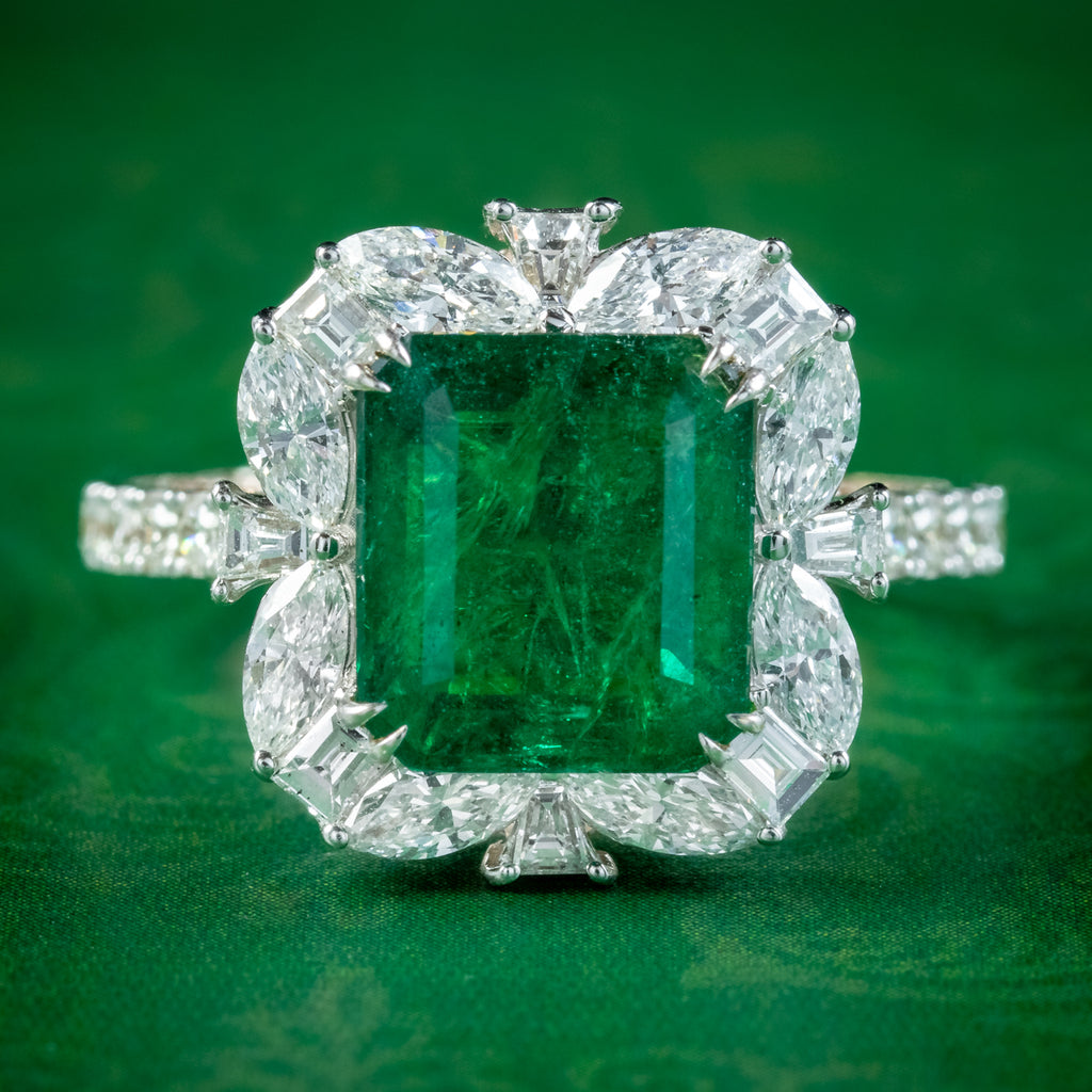 Antique Emerald Diamond Ring – ML Natural Gems